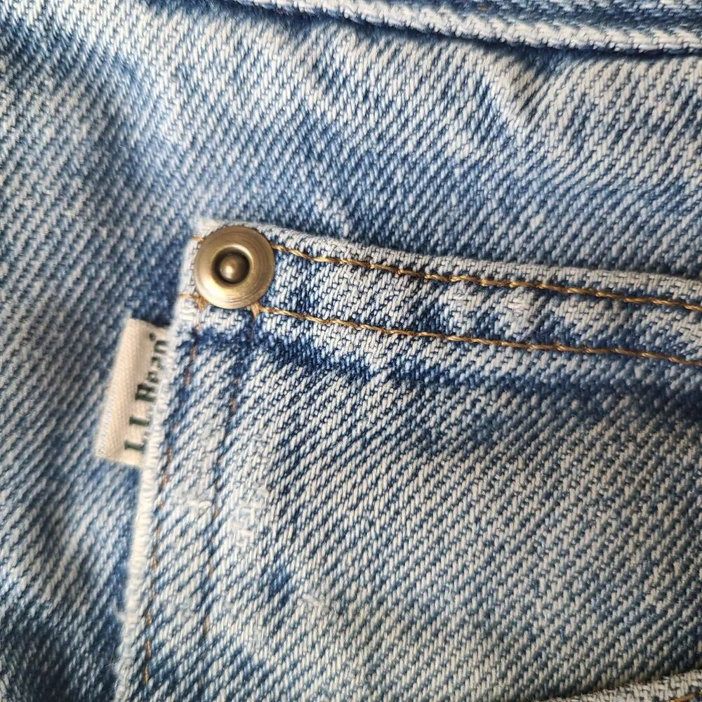 L.L.Bean Double L Natural Fit Fleece Lined Jeans Mens 34x29 Blue Straight Denim